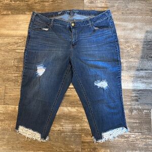 Lane Bryant Distressed Cropped Jeans